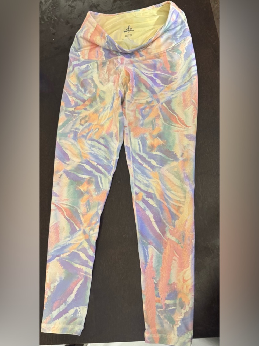 Prana Pastel Watercolor Print Leggings - Lavender, Peach, Mint, Cream
